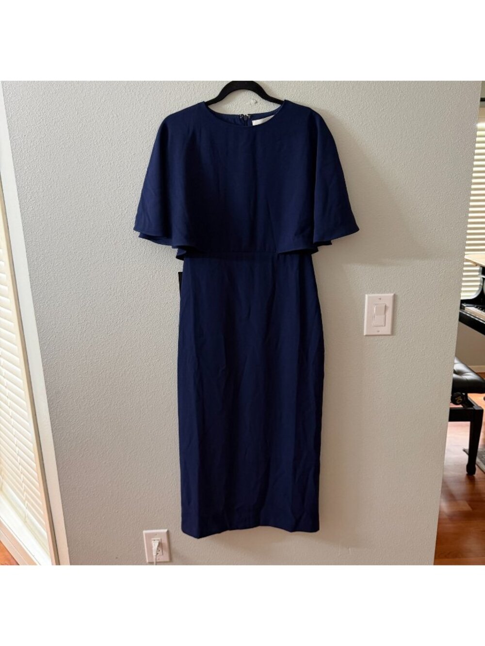 NWT Pomander Place Navy Blue Cape Leah Midi Dress size 6 Modest Tuckernuck